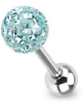 Paula & Fritz® Hantel aus Edelstahl Chirurgenstahl 316L Epoxidball mit Feridok...