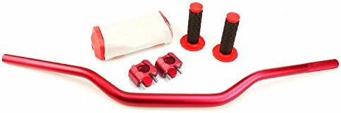 Motorcycle 28mm Fat Bars 1 1/8 inch Oversize Handlebar Grips Bar Riser Pad For Pit Dirt Bike Off Road ATV Quad Motocross (Red)