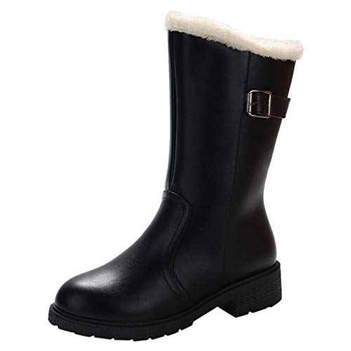 QUICKLYLY Botas de Agua para Mujer Invierno 2019 Botines Cortas/Altas Boots Jardín Trabajo Lluvia PVC Goma Impermeables Zapatillas/Zapatos Calzado para Adulto(Negro,36CN)