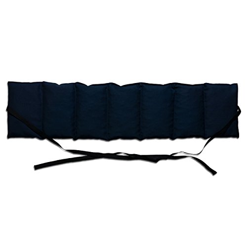 Bio-Dinkelkissen 7-Kammer mit Band, 65x15 dunkelblau | Wärmekissen Körnerkissen