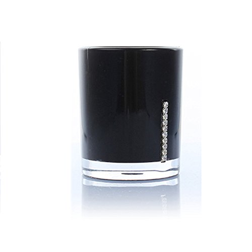 Badezimmer Accessoires – SODIAL(R)5 Teiliges Badezimmer Bad WC Accessoires Set Seifenspender Zahnputzbecher Schwarz - 2