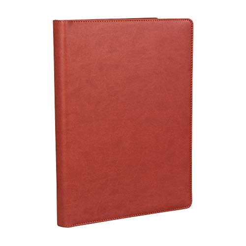 Cartella Portadocumenti A4 Organizzatore Documenti PU Organizer Cartella Portablocco Folder per Blocco Note Quaderno per Intervista Viaggio Riunioni Congressi Ufficio Marrone