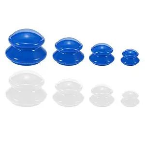 ACS 4Pcs Moisture Absorber Anti Cellulite Vacuum Cupping Cup Silicone Family Facial Body Massage Therapy Cupping Cup Set 4 Size