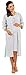 Zeta Ville Maternity - Women's Nursing Nightdress Robe Set Labour Hospital 190c (Grey Melange, UK 16)