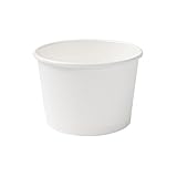 BIOZOYG Bols écologiques universelles Carton jetables pour Glaces, Desserts, fingerfood, entrées, Snacks I 25 pièces gobelet Blanc Non-imprimé 400ml / 16oz I Gobelets jetables Ronds compostables