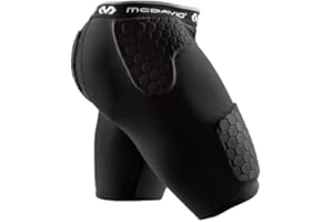 McDavid 737/7991 Thudd/Wrap-Around Padded Compression Shorts for Hip, Tailbone & Thigh Protection and Support Ideal for Contact Sports (One Pair)