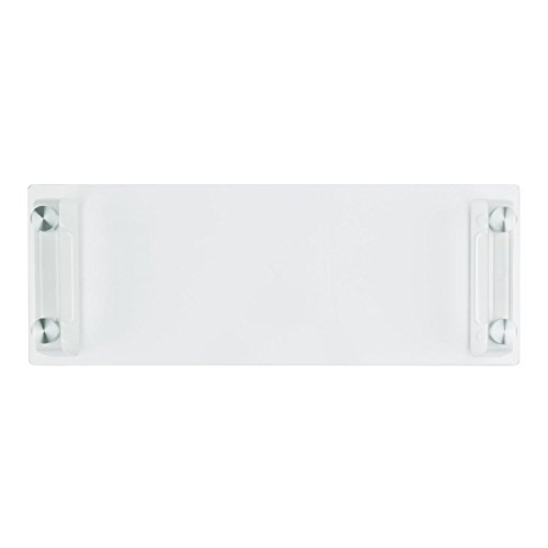 auna M-Riser TV-Board Monitorständer Notebooktisch Bildschirmständer (56 x 8,5 x 21 cm, 20kg Belastbarkeit, Bügelfüße mit Silikon, Glasplatte 5 mm) weiß - 4