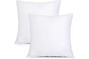 DTEX HOMES Cushion Inserts 18x18 Inches Pack of 2 Pillow Inners Bounce Back Hollowfibre Cushion Pads for Sofa, Bed and Decorative Use (18x18 inches)