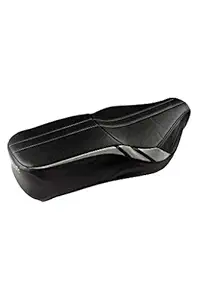 Elegant Custom Fit Bike Seat Cover for Jawa Classic (Bolt Black and Silver)