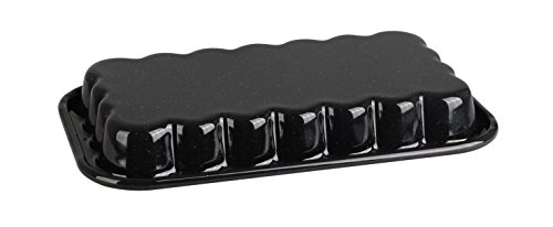 Fackelmann Grillschale Emaille 2er Set, kratzfest und schnittfest – wiederverwendbar – leicht zu reinigen, Servierschale, Schälchen, Grillzubehör, Schale ideal für Feta, Gemüse, Meeresfrüchte/Seafood (Farbe: schwarz) – Größe: 21 x 12 cm, Menge: 2 Stück - 3