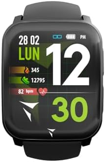 TECHMADE Smartwatch Tech Feel, ECG ad un tracciato, Frequenza Cardiaca, Ossigenzione, Sport, Sleep Monitor, Notifica Chiamata, Compatibile con IOS e Android (Black Case and Strap)