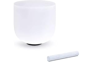 AURORAF KEMNGO 6" A/B Note Crystal Singing Bowl for Sound Healing Meditation, Frosted Quartz Crystal Singing Bowl with Suede Striker and O-ring (Size : B Note)