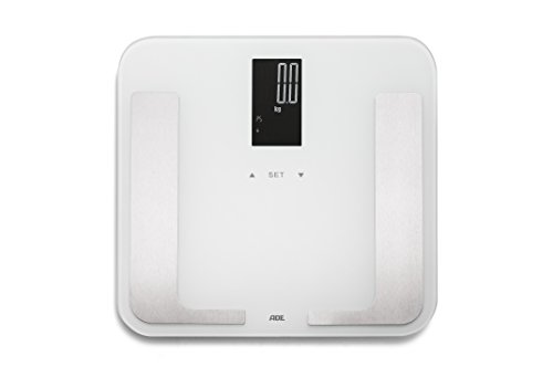 ADE Körperanalysewaage BA 1402 Bella. Digitale Personenwaage im Trend-Design zur präzisen Gewichtsbestimmung. Analyse von Körperfett, Körperwasser, Muskelmasse und Knochenmasse. Inkl Batterie. Weiß - 2