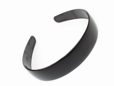 Twilo Design Plain Simple Black Wide 2.5Cm Plastic Alice Band Headband Hair Band