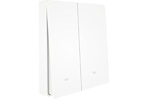 ZOREI Interruttore Senza Fili, Trasmettitore Ricevitore RF, Installazione Punto Luce Senza Rompere il Muro, 220V 10A Max 2200W, Interruttore Wireless Senza Pile (1 Interruttore da 2 Tasti)
