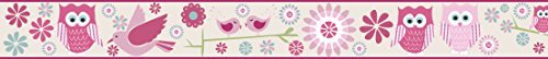 Owls Design Children's Self Adhesive Vinyl Wallpaper Border 15cm Wide 5 Metre Long