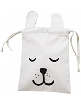 tellkiddo Bunny Stoff Aufbewahrungstasche, Schwarz und Weiß, Klein