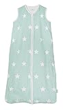 Jollein 048-529-65027 Schlafsack Sommer 110 cm, Jersey Little Star jade