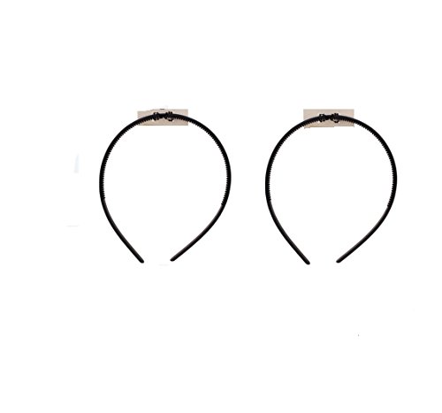 Mytoptrendz® Thin Black Alice Band Set Of 2 Black skinny Hair Band Headband Plain Black Thin Slim Lightweight Sports Headband