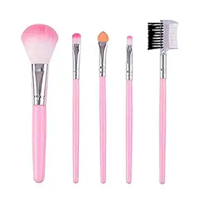 ClubBeauty Synthetic Bristle Makeup Eye Brush Set- Multicolor, 1 Lip Brush, 1 Highlighter Brush, 1 Foundation Brush, 1 Eye Shadow Brush, 1 Eyebrow Brush