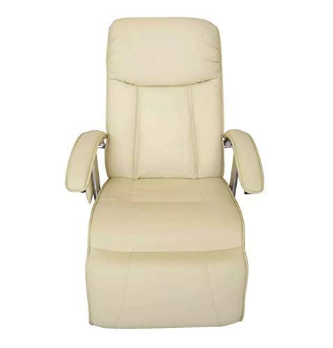 Life-Plus sillón de Masaje eléctrica cómodo de sesión Taburete cojín Usar para Familia Viejo Piel Artificial Blanco