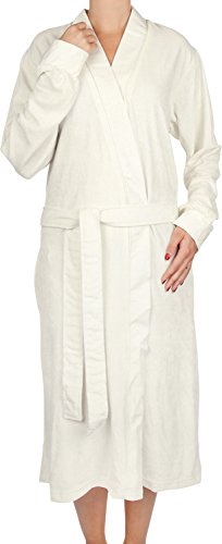 Preisvergleich Produktbild Escada Bademantel Leichtvelours weiß Größe L / XL