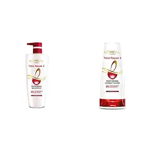 LOreal Paris Total Repair 5 Shampoo, 640ml (With 10% Extra) And LOreal Paris Total Repair 5 Conditioner, 175ml (With 10% Extra)