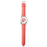 2018 Fashion Bear Hot Coca Cola Quarzuhr Damen Herren Uhren Quarz Leder Uhren Montres, rot