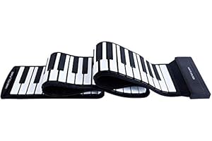 VALINK 61/88 Key Hand Roll Piano, Portable Electronic Hand Roll Piano Keyboard, Flexible Roll up Keyboard Silicone Piano for AdultsKids Children