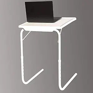 Premium White Laptop Table Mate, Adjustable Height Kids Study Mate, Multiple Usage Table for Home at Any Place.