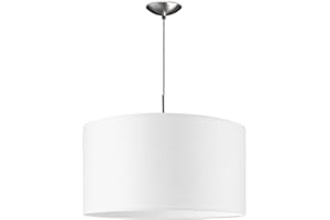 ‎HOME SWEET HOME COLLECTION Home Sweet Home Moderne Hängelampe Tube Deluxe Bling | 50/50/100cm | weiß | Hängelampe mit Lampenschirm aus Stoff | für E27 LED-Lampe | geeignet für Wohnzimmer, Schlafzimmer