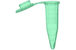 MUHWA Lot de 500 tubes de micro-centrifugeuse gradués en polypropylène avec bouchon à clipser, 1,5 ml - Flacons coniques pour laboratoire (Vert)