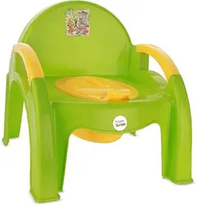KORBOX Potty Toilet Trainer Seat/Chair with Lid and High Back Support for Toddler Boys Girls (Age 7 Months to 3 Years) Potty Seat (GREEN)