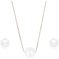 ZAVYA Rose Gold Plated Freshwater Pearl 925 Pure Silver Jewellery Set Trio with Rose Gold Chain With Authenticity Certificate CJS 10013|Mother's Day special