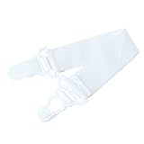 Pinzhi Verstellbares Bett Blatt Verbindungselemente Hosenträger Clip Halter Cover (Satz von 4, weiss) - 4