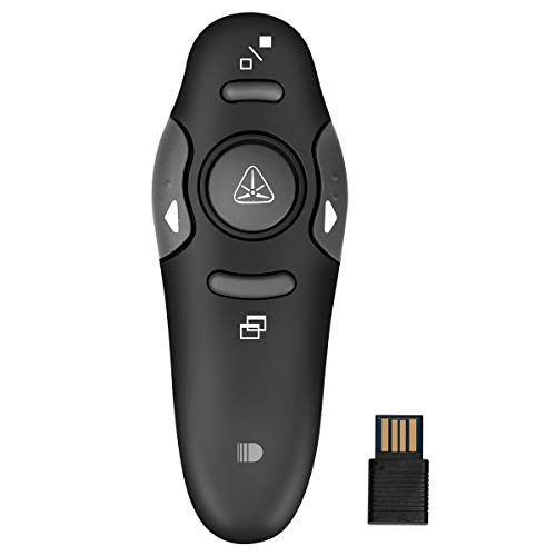 Doosl Présentateur sans Fil, Ultralight Télécommande de présentation à Distance Professionnelle PowerPoint 2.4GHz Pointeur Laser avec Compatibilité Universelle pour PPT/Keynote/Prezi/Windows/Mac OS