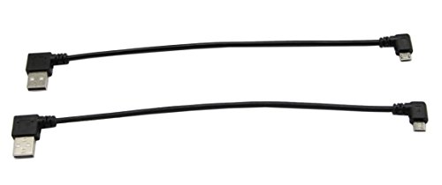 cerrxian 22,9 cm Micro-USB-Kabel Combo Links & Rechts Winkel Micro-USB 5-Pin Stecker auf USB 2.0 Typ A rechten Winkel männlich Daten Sync und aufladen Kabel für Samsung, HTC, Motorola, Nokia, Android, und mehr (1 Paar & # xff09; - 3