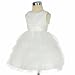 Dressy Daisy Baby Girls' Beaded Satin Tulle Tiered Wedding flower Girl Bridesmaid Dresses Party Dress Size 3 Years Ivory