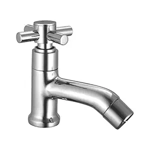 Zap Brass Pillar Cock with Chrome Finish Water Tap for Bathroom/Wash Basin