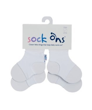 Sock Ons 0-6 Months in WHITE - TWIN PACK (Gift Wrap Available)