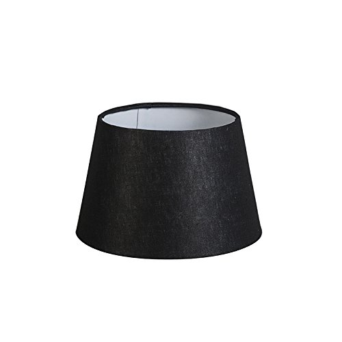 QAZQA Leinen Lampenschirm 20cm rund leinen schwarz , Rund konisch Schirm Pendelleuchte, Schirm Stehleuchte,