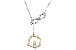 AKTAP Alice im Wunderland Jewelry Halskette mit Feen-Anhänger, weißes Kaninchen-Charm-Armband für Tochter und Mädchen