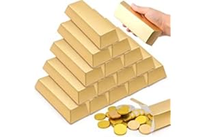 INHEMING 20 sztuk złoty pasek pudełko upominkowe, sztabki złota fałszywe pudełka na cukierki, pudełka na prezenty dla dzieci na imprezy, przyjęcie urodzinowe piratów skarb przedmiot