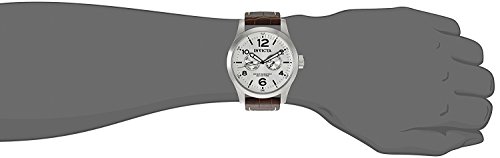 Invicta Men's Quartz Watch with Silver Dial Chronograph Display and Brown Leather Strap 0765