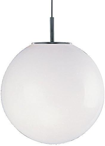 Atom Satin Chrome Modern 1 Lamp Opal Glass Sphere Pendant Light 300mm