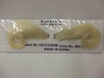 Father Christmas Eyebrows ~ Professional Quality ~ Yak Hair ~ Natural White ~ Curly