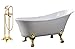 Produktbild Freistehende Badewanne PARIS Acryl weiß BS-830 176 x 71 cm - Metallfüße wählbar, Farbe der Füße:gold, Standarmatur:Inkl. Standarmatur 1414 Gold