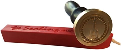 MELT Wax Stamp, Guitar Musical Instrument Seal and Red Wax Stick XWSC009-Kit (S13)