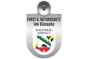 PGONA Einsatzschild mit Saugnapf - Forst u. Naturschutz im Einsatz 393813 incl. Regionenwappen nach Wahl Farbe Region Sachsen-Anhalt