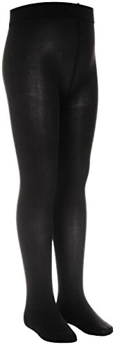 TLLC Girls Plain 60 Denier Microfibre Opaque Tights (Age 10-11, Black)